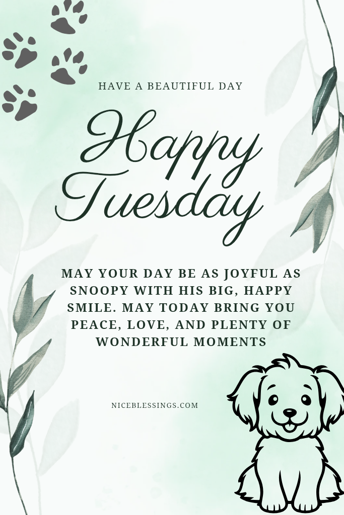 Happy Snoopy Tuesday Blessings with beautiful background