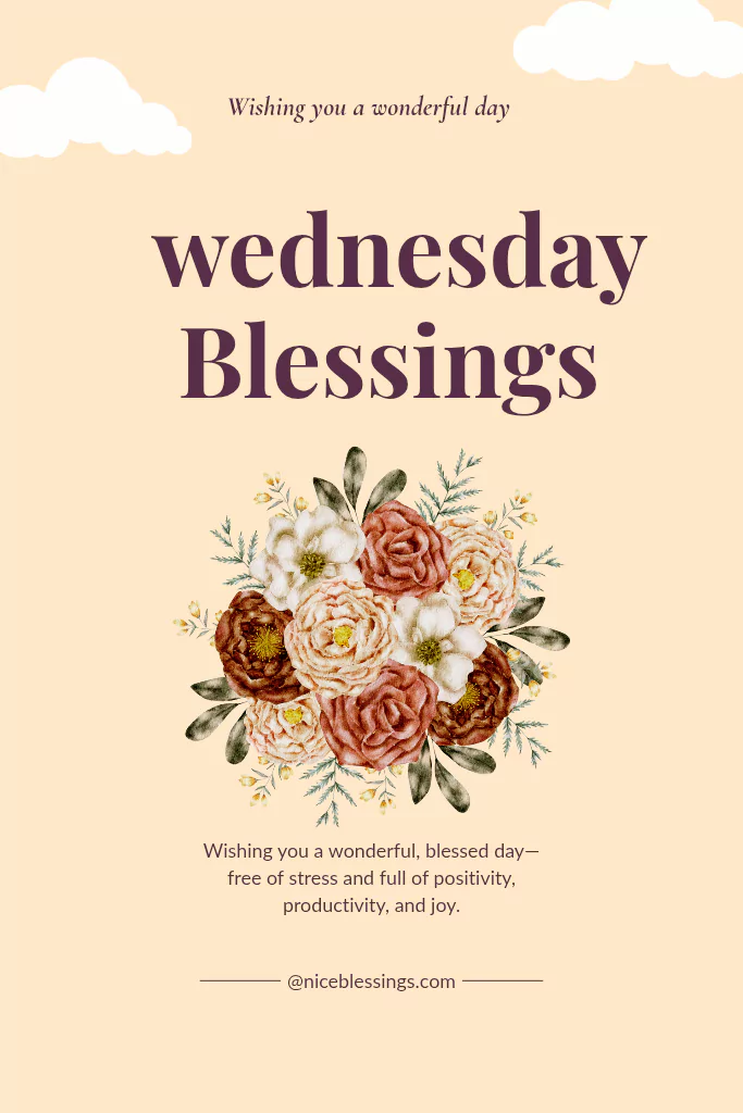 cute wednesday blessings with beautiful flowers