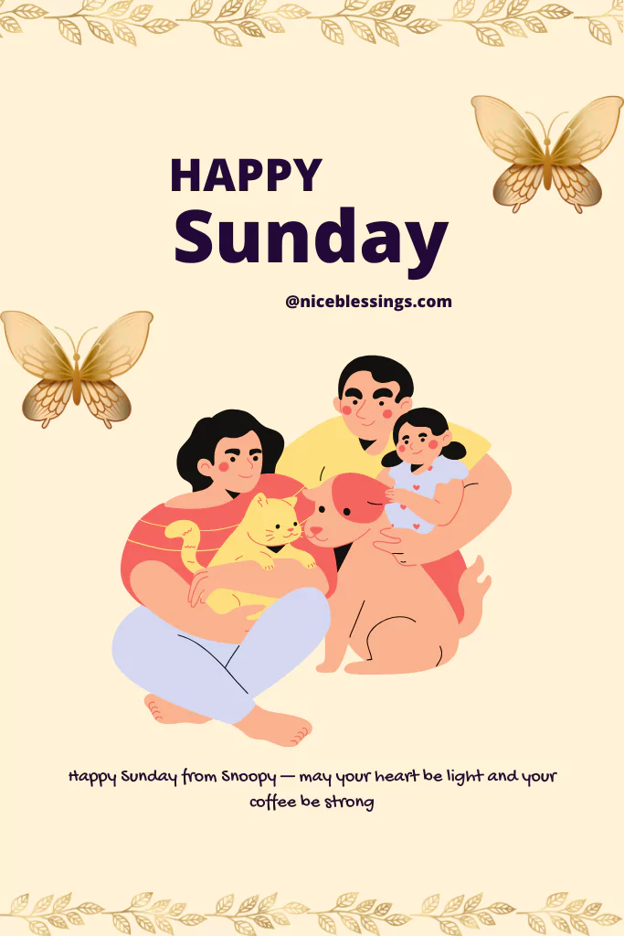 happy sunday image with snoopy