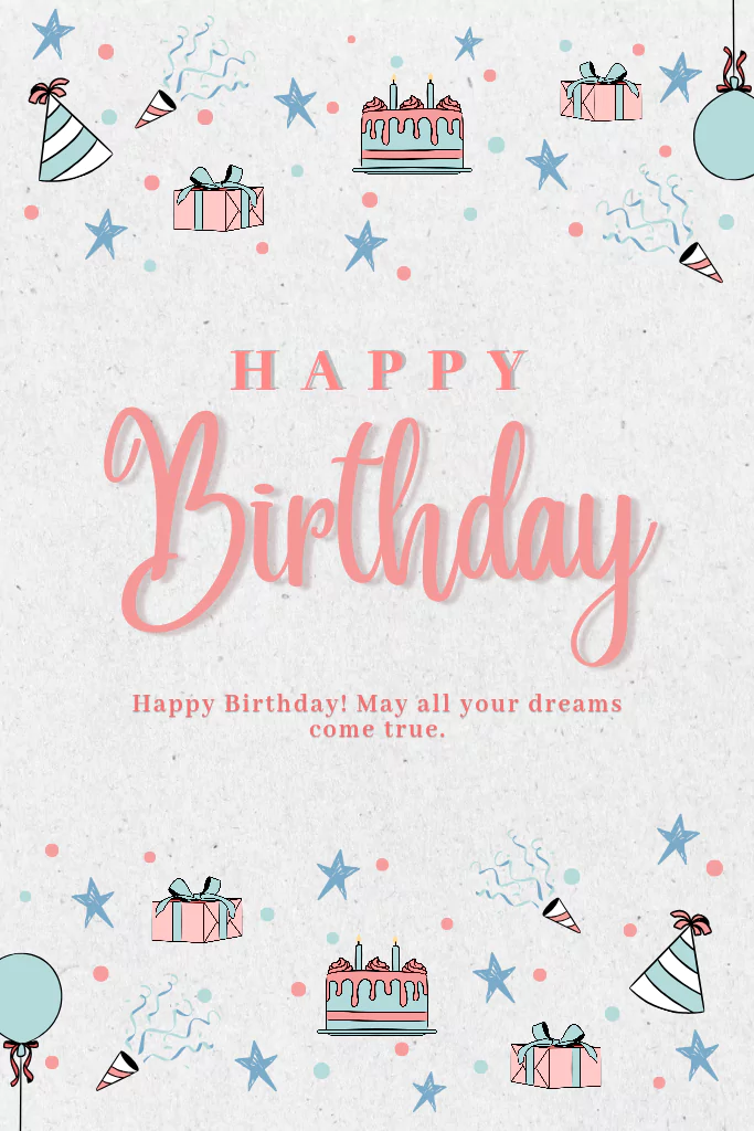 simple birthday wish with flower background